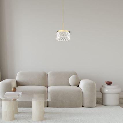 LED Luster na sajli ELEGANCE LED/9W/230V pr. 15 cm zlatna