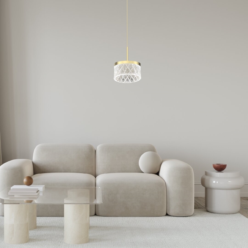 LED Luster na sajli ELEGANCE LED/9W/230V pr. 15 cm zlatna
