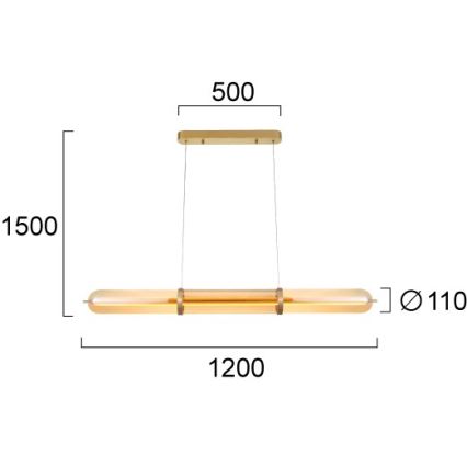 LED luster na sajli ELIANA LED/34W/230V zlatna