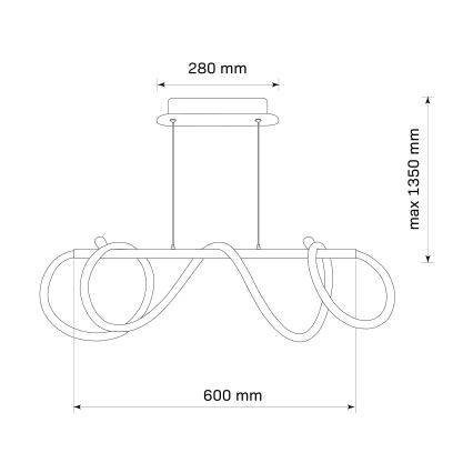 LED Luster na sajli EMMA LED/38W/230V zlatna