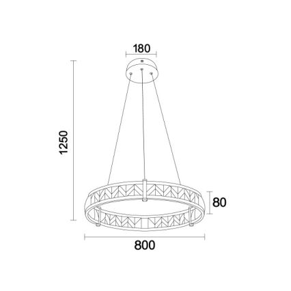 Kristalni LED luster s prigušivanjem na sajli ENRIQUE LED/55W//230V 3000-6000K Ø 80 cm + daljinski upravljač