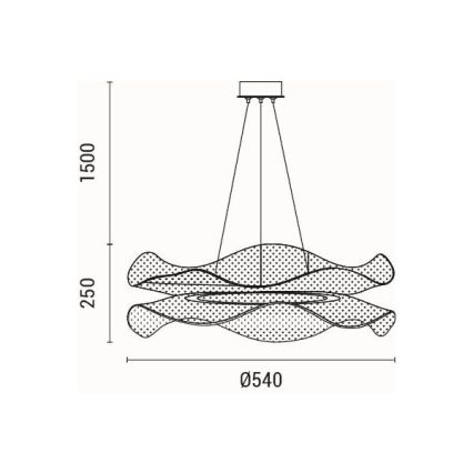LED Luster na sajli FIRENZE LED/48W/230V 3000K pr. 54 cm