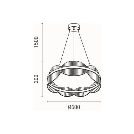 LED Luster na sajli FIRENZE LED/60W/230V 3000K pr. 60 cm