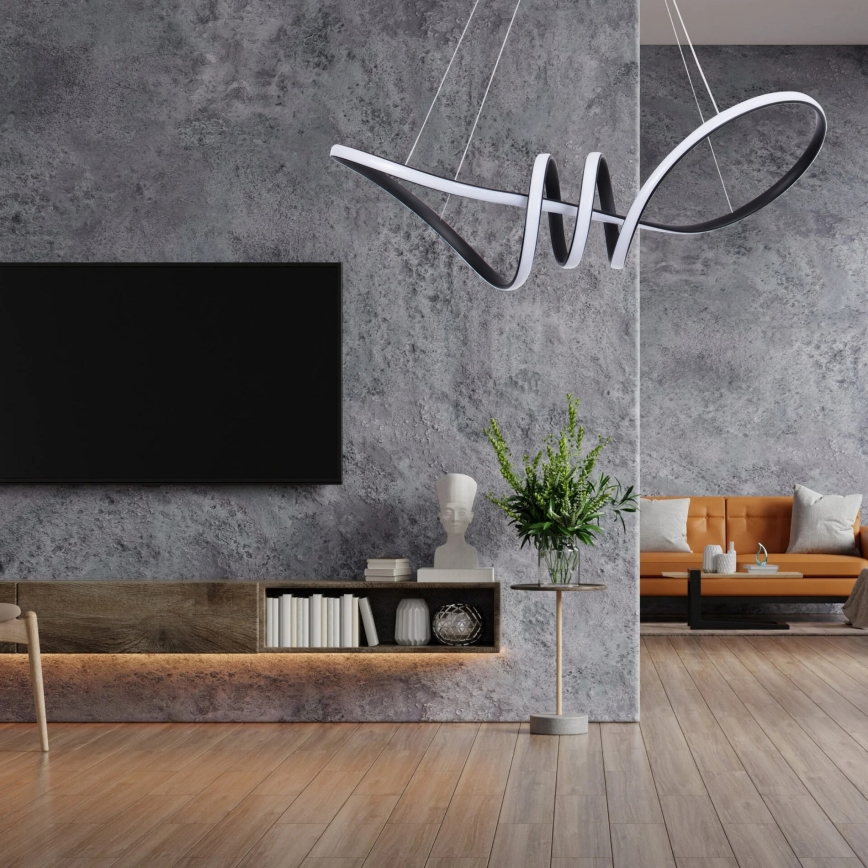 LED luster na sajli FLAVIA LED/44W/230V crni