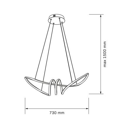 LED luster na sajli FLAVIA LED/44W/230V crni