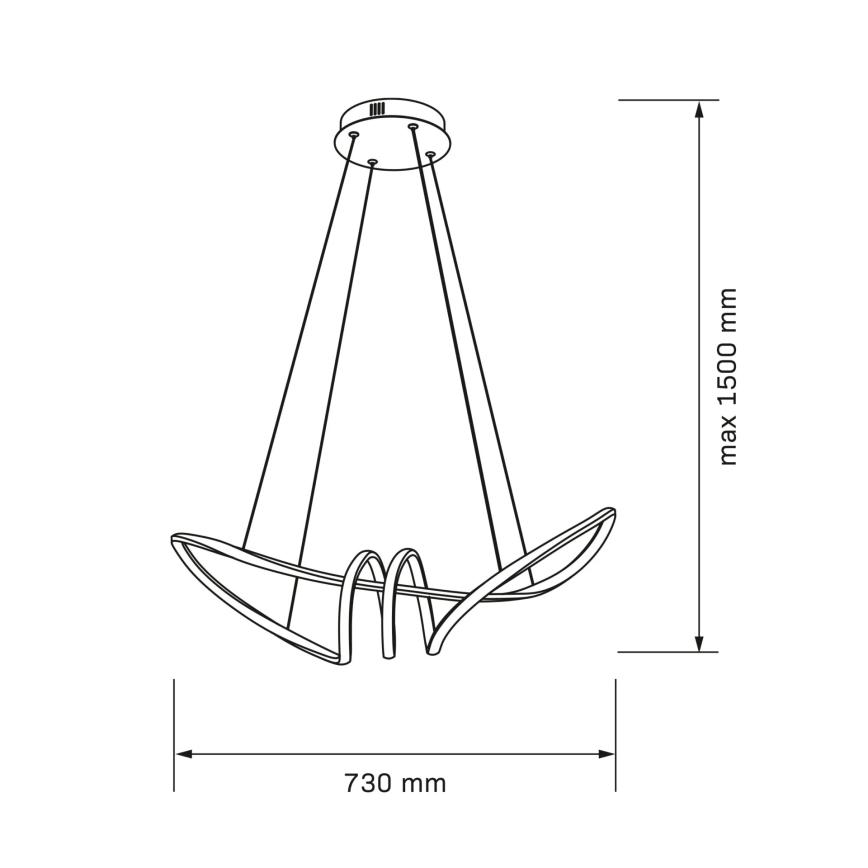 LED luster na sajli FLAVIA LED/44W/230V crni