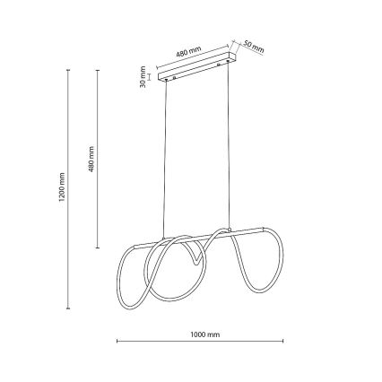 LED luster na sajli FLEXI LED/45W/230V 4000K crna