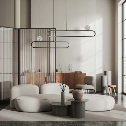 LED luster na sajli FLORENTYNA LED/48W/230V 4000K crna/bijela