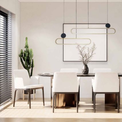 LED luster na sajli FLORENTYNA LED/48W/230V 4000K zlatna/crna