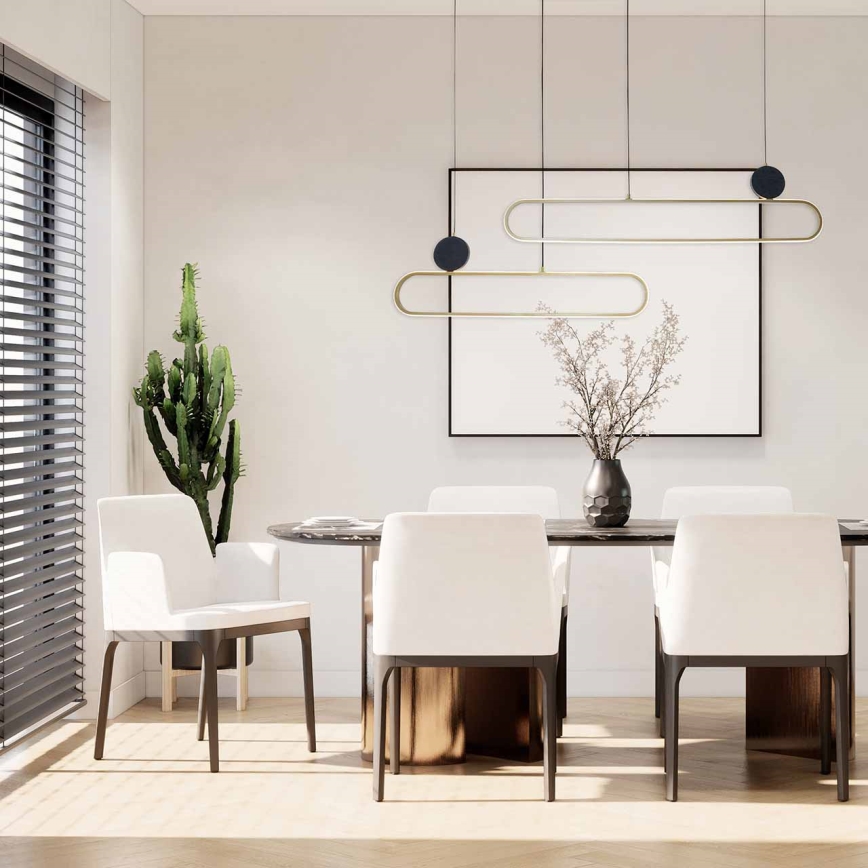 LED luster na sajli FLORENTYNA LED/48W/230V 4000K zlatna/crna