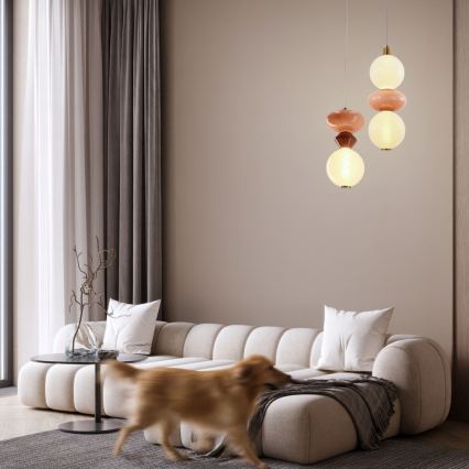 LED luster na sajli FLORES LED/10W/230V zlatni/narančasti/smeđi