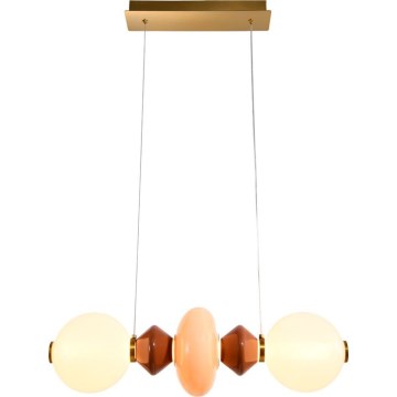 LED luster na sajli FLORES LED/15W/230V zlatna/narančasta/smeđa
