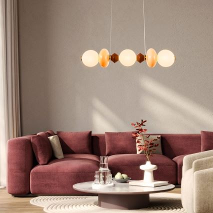 LED luster na sajli FLORES LED/20W/230V zlatna/narančasta/smeđa