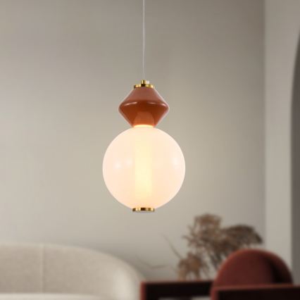 LED luster na sajli FLORES LED/7W/230V zlatni/smeđi