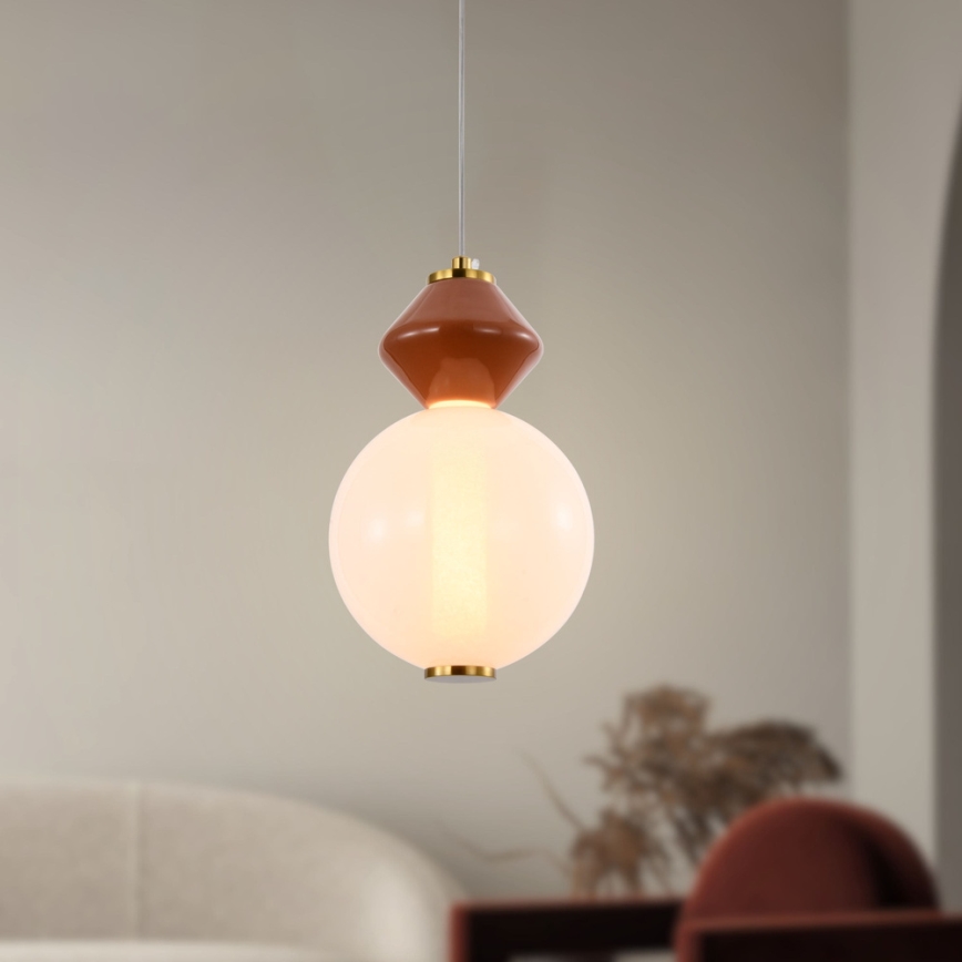 LED luster na sajli FLORES LED/7W/230V zlatni/smeđi