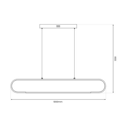 LED Luster na sajli FRAME LED/42W/230V crna