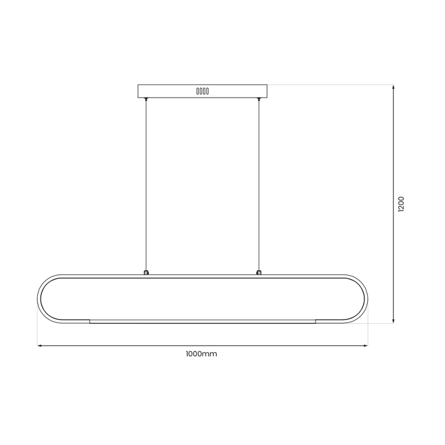 LED Luster na sajli FRAME LED/42W/230V crna