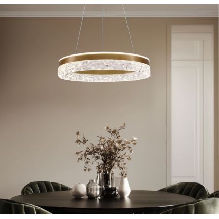 LED luster na sajli FROZI LED/32W/230V pr. 50 cm zlatni