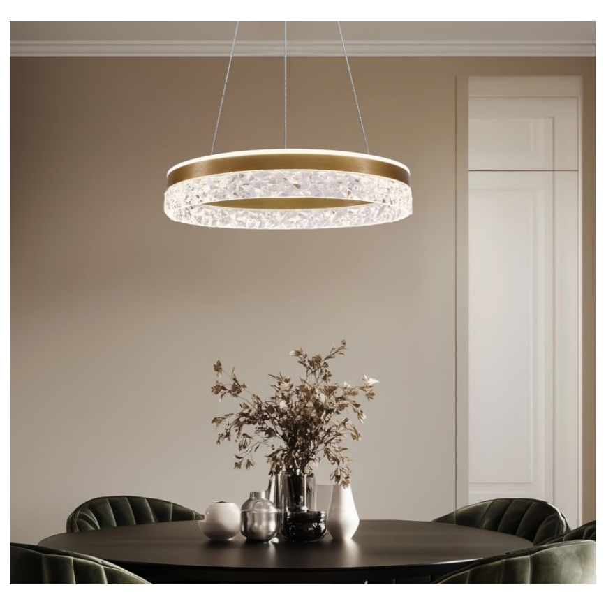 LED luster na sajli FROZI LED/32W/230V pr. 50 cm zlatni