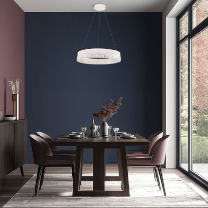 LED luster na sajli FROZI LED/32W/230V Ø 50 cm bijela