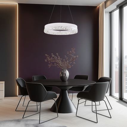 LED luster na sajli FROZI LED/32W/230V Ø 50 cm bijela