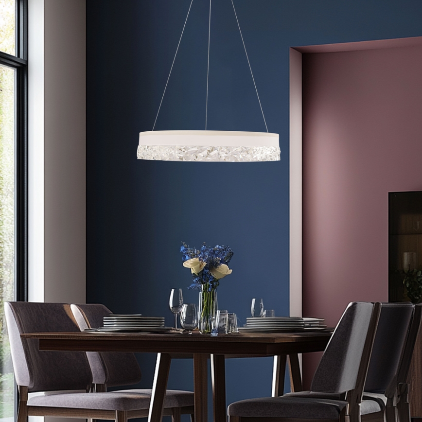 LED luster na sajli FROZI LED/32W/230V Ø 50 cm bijela