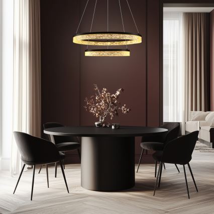 LED luster na sajli FROZI LED/38W/230V pr. 60 cm crna