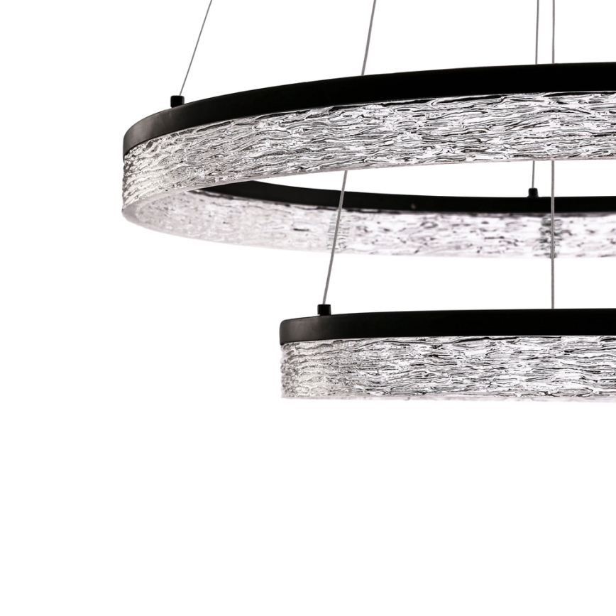 LED luster na sajli FROZI LED/38W/230V pr. 60 cm crna