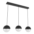 LED luster na sajli FURNI 3xLED/5W/230V crna