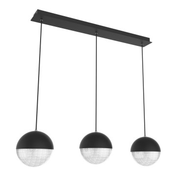 LED luster na sajli FURNI 3xLED/5W/230V crna