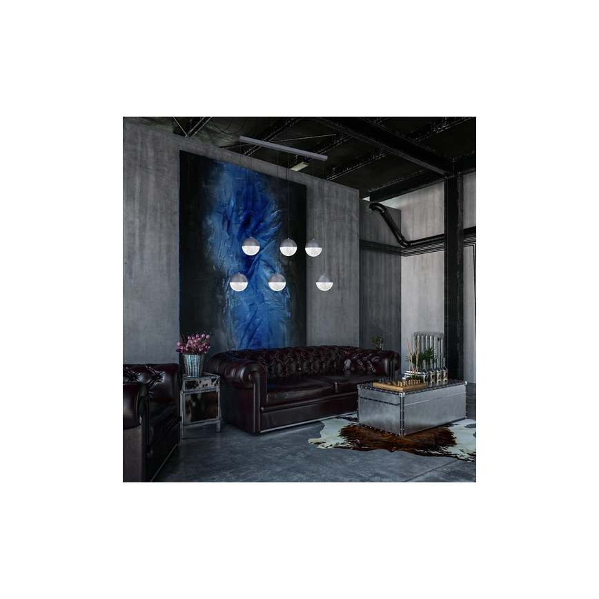 LED luster na sajli FURNI 6xLED/5W/230V