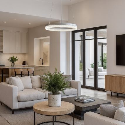 LED luster na sajli GALA LED/25W/230V Ø 50 cm, srebrne boje