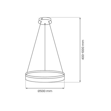 LED luster na sajli GALA LED/25W/230V Ø 50 cm, srebrne boje