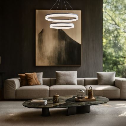 LED luster na sajli GALA LED/54W/230V, promjer 60 cm, srebrni