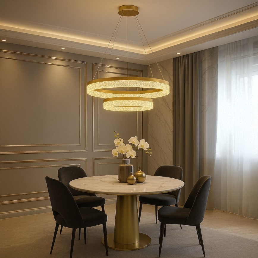 LED luster na sajli GALA LED/54W/230V Ø 60 cm zlatna