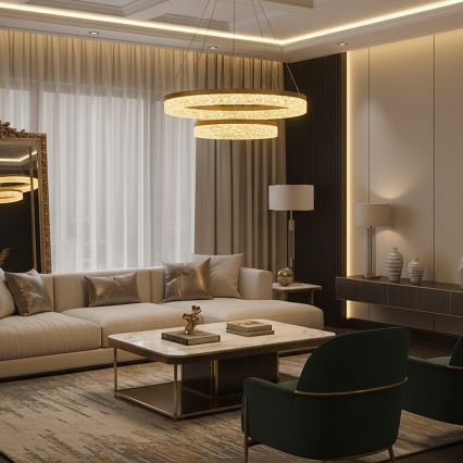 LED luster na sajli GALA LED/54W/230V Ø 60 cm zlatna