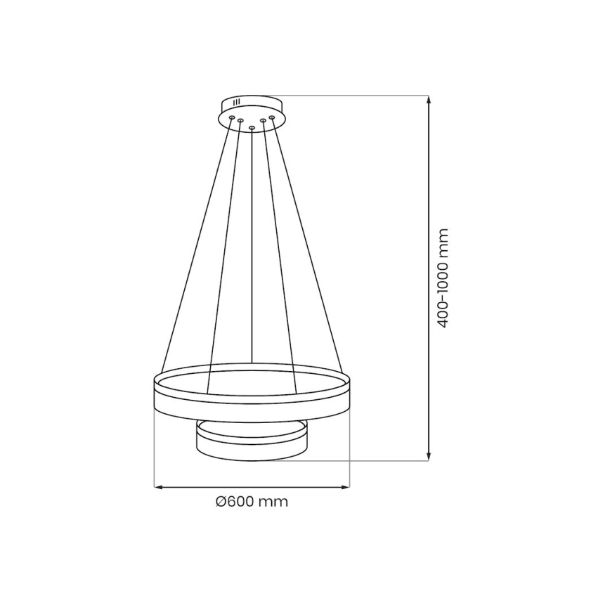 LED luster na sajli GALA LED/54W/230V Ø 60 cm zlatna