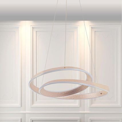 LED luster na sajli GLOW, 75W, 230V, 4000K, Ø 60 cm, zlatna