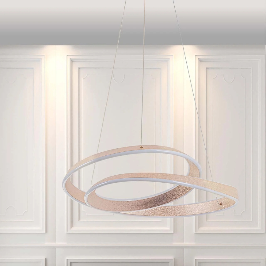 LED luster na sajli GLOW, 75W, 230V, 4000K, Ø 60 cm, zlatna