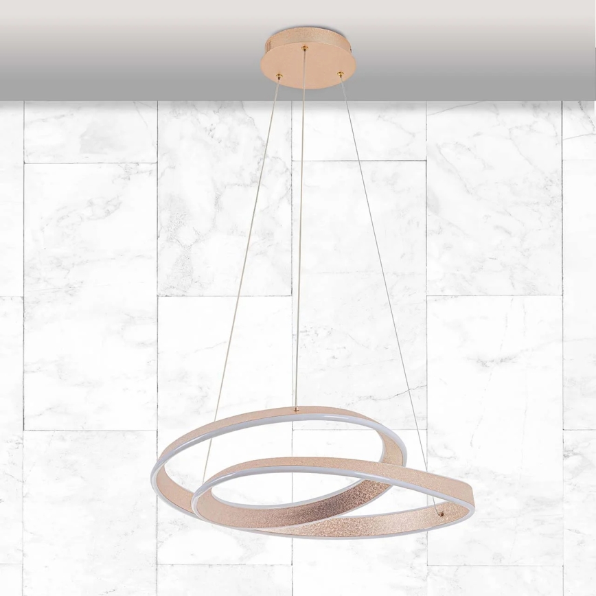LED luster na sajli GLOW, 75W, 230V, 4000K, Ø 60 cm, zlatna