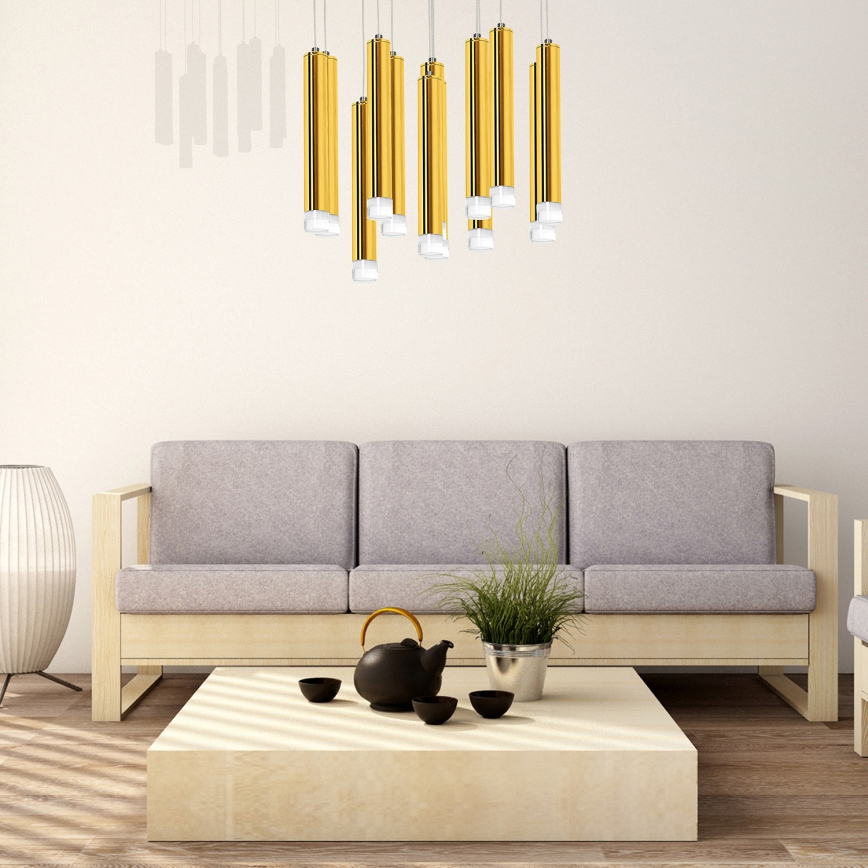 LED Luster na sajli GOLDIE 13xLED/12W/230V zlatna