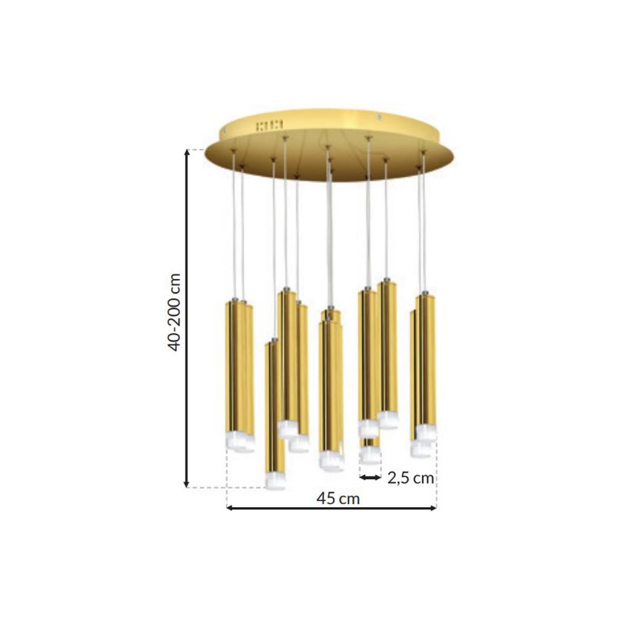 LED Luster na sajli GOLDIE 13xLED/12W/230V zlatna