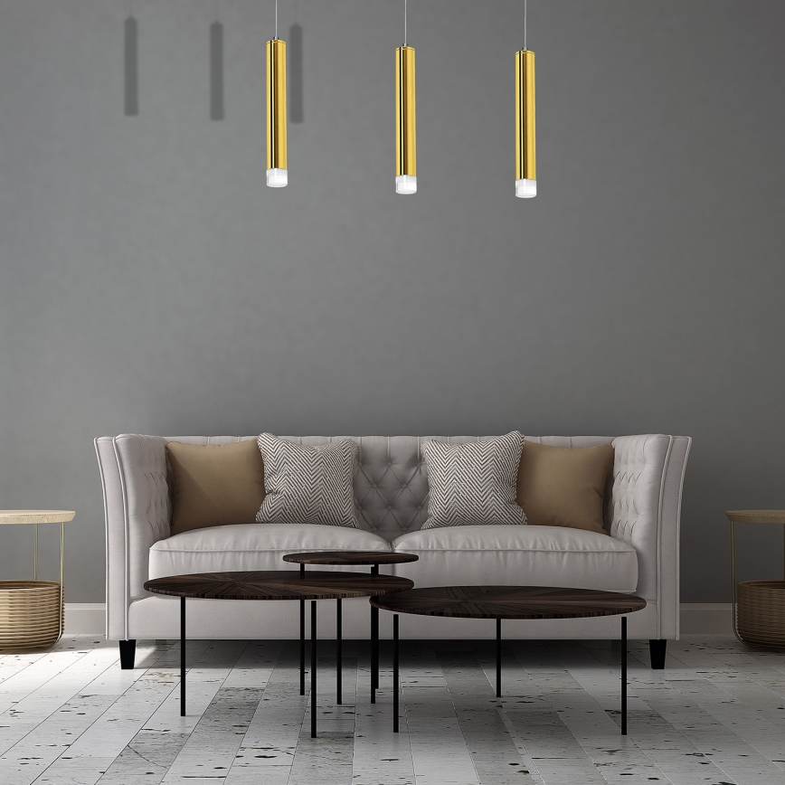 LED Luster na sajli GOLDIE 3xLED/15W/230V zlatna