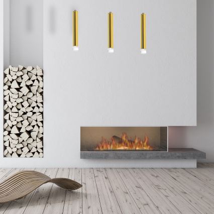 LED Luster na sajli GOLDIE 3xLED/15W/230V zlatna