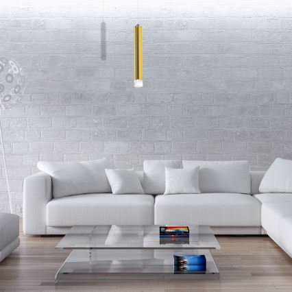 LED luster na sajli GOLDIE LED/5W/230V zlatni