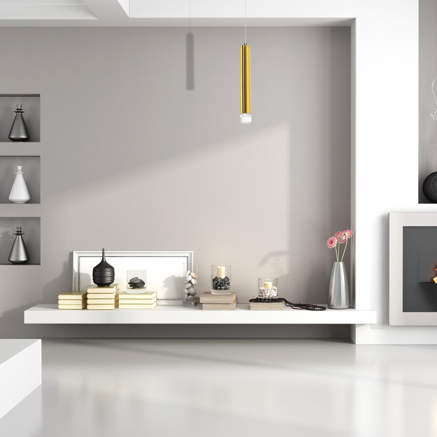 LED luster na sajli GOLDIE LED/5W/230V zlatni