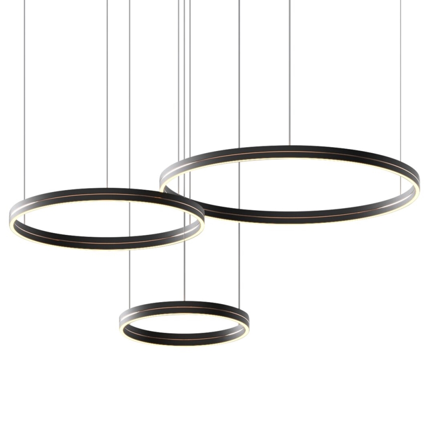 LED Luster na sajli GRAVITY LED/108W/230V crna