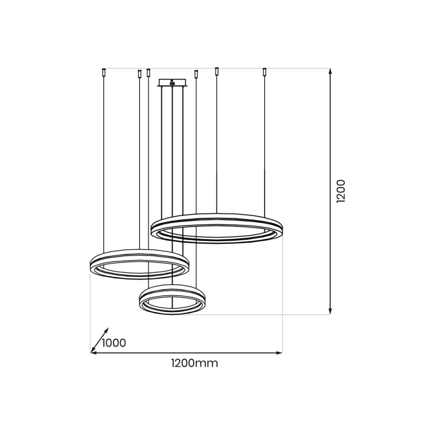 LED Luster na sajli GRAVITY LED/108W/230V crna