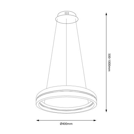 LED Luster na sajli GRAVITY LED/36W/230V crna