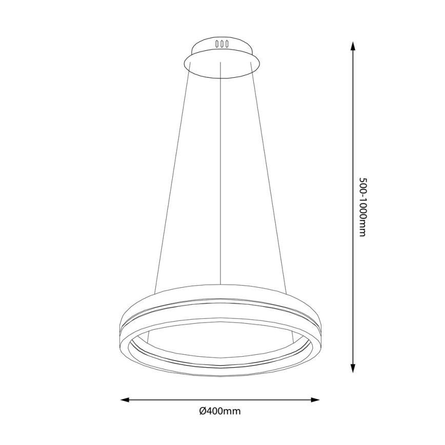 LED Luster na sajli GRAVITY LED/36W/230V crna